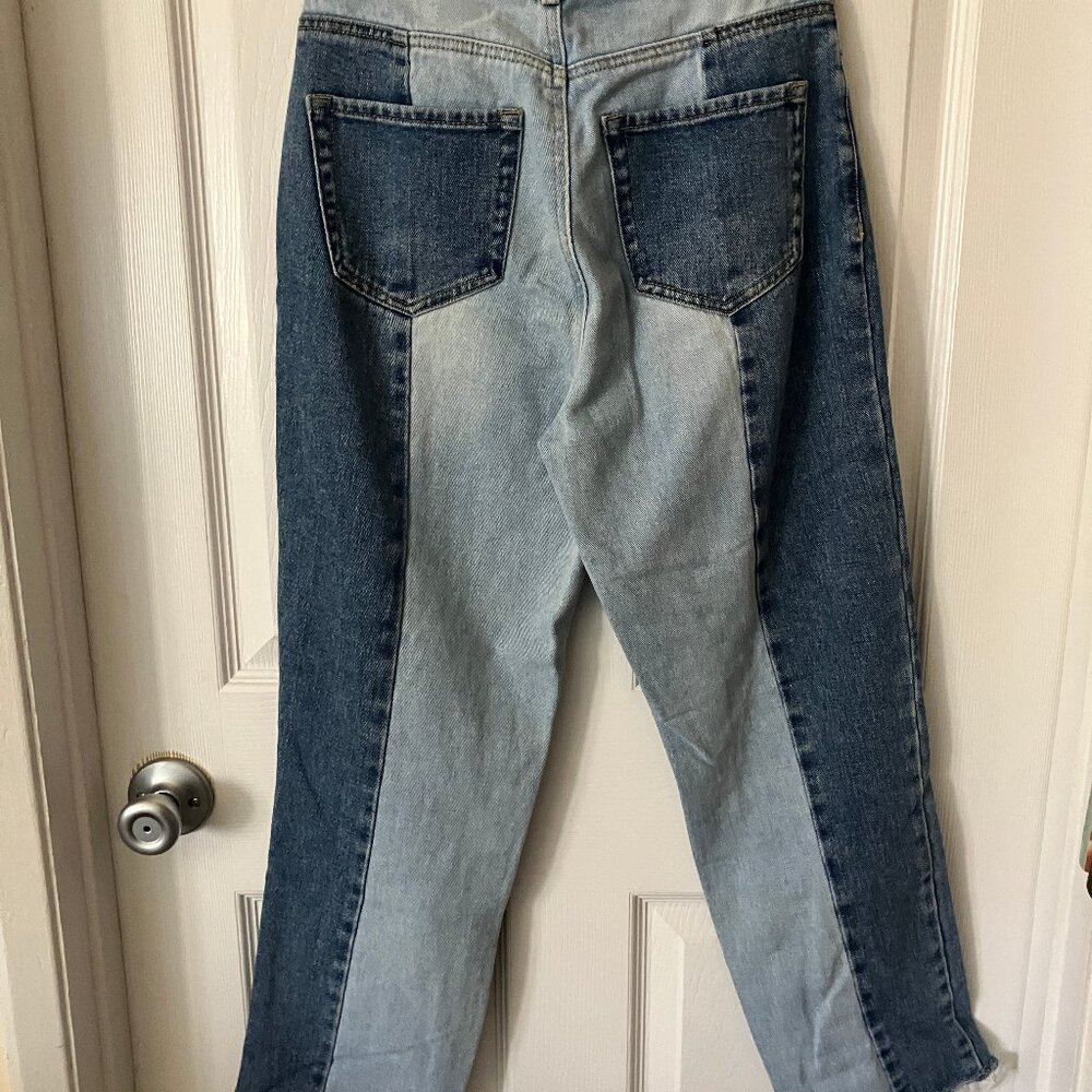 PACSUN Los Angeles High rise straight Blue 2 tones Jeans Size 25 - Picture 2 of 12